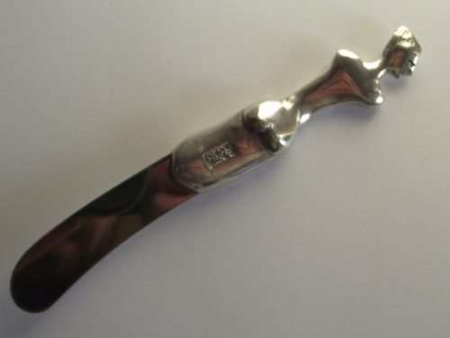 STUNNING CARROL BOYES MINI PATE KNIFE (PEWTER AND STAINLESS STEEL)-WOMAN COIL