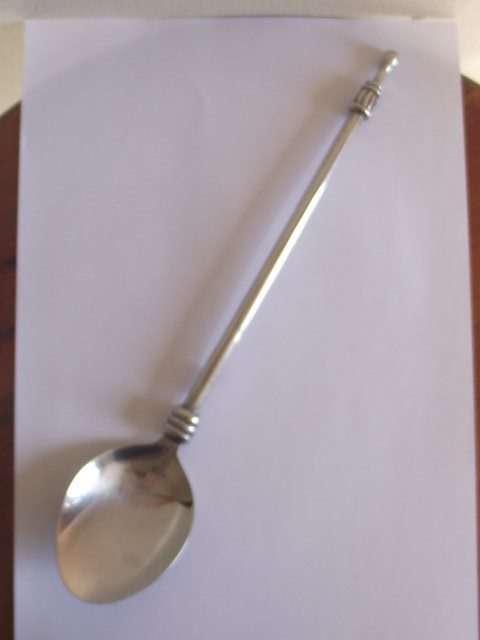 GORGEOUS CARROL BOYES STAINLESS STEEL AND PEWTER SERVING SPOON