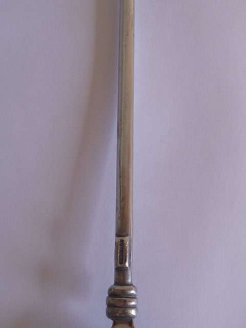 GORGEOUS CARROL BOYES STAINLESS STEEL AND PEWTER SERVING SPOON