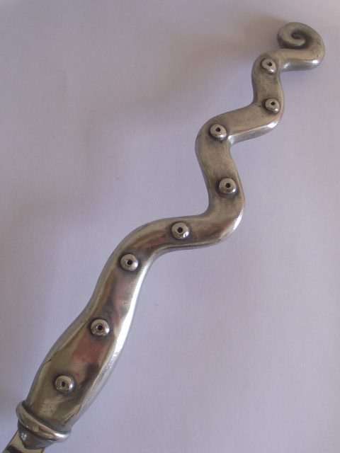 AMAZING CARROL BOYES PEWTER AND STAINLESS STEEL SOUP LADLE