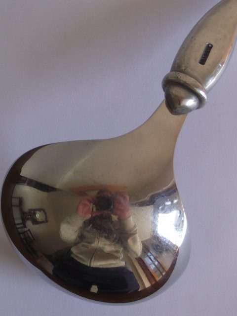 AMAZING CARROL BOYES PEWTER AND STAINLESS STEEL SOUP LADLE