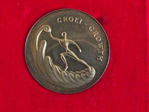 1961 - 1971 GROEI/GROWTH SILVER MEDALLION  #10 Year Commemorative Republic Medallion
