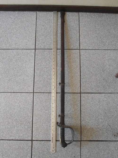 BRITISH  CAVALRY OFFICERS PATTERN SWORD AND  METAL SCABBARD