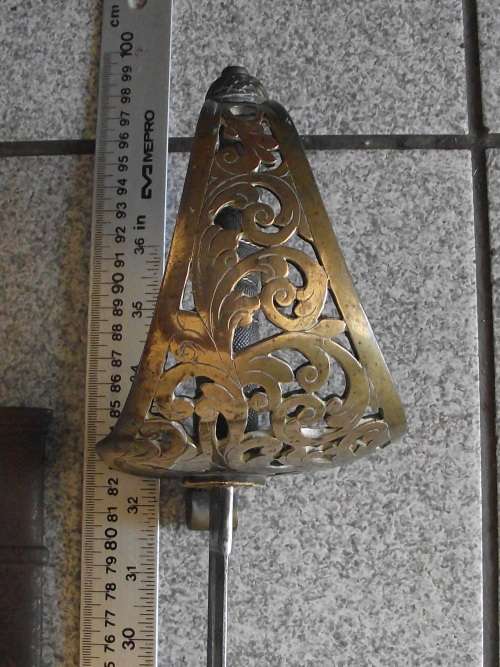 BRITISH  CAVALRY OFFICERS PATTERN SWORD AND  METAL SCABBARD