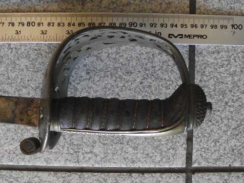 BRITISH  CAVALRY OFFICERS PATTERN SWORD AND  METAL SCABBARD