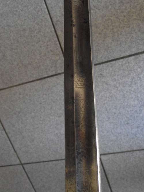 BRITISH  CAVALRY OFFICERS PATTERN SWORD AND  METAL SCABBARD