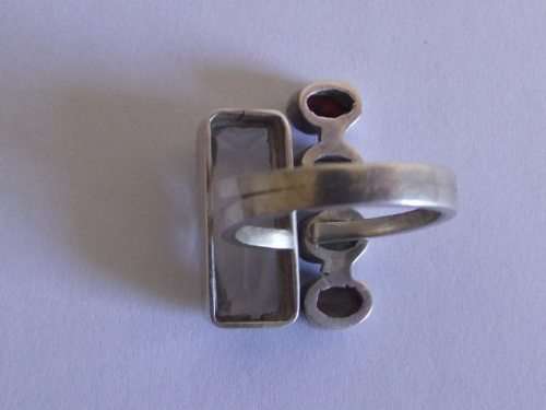 LOVELY 835 CONTINENTAL SILVER RING SET WITH VARIOUS SEMI-PRECIOUS STONES