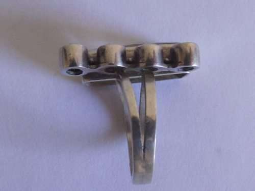 LOVELY 835 CONTINENTAL SILVER RING SET WITH VARIOUS SEMI-PRECIOUS STONES