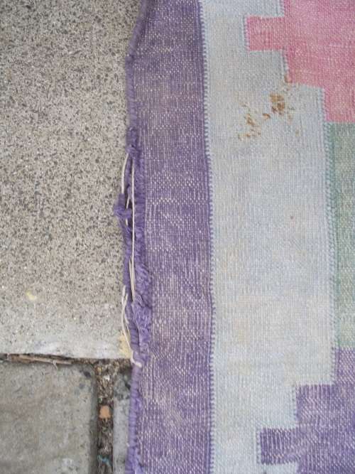 LARGE WELL WORN KELIM RUG