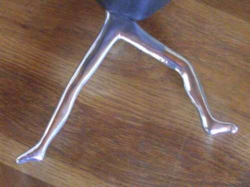 AMAZING CARROL BOYES MAGAZINE HOLDER - BLACK - MAN DESIGN, IN ALUMINIUM AND LEATHER