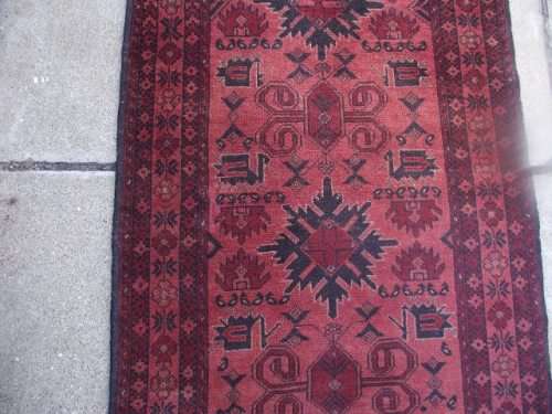 TURKOMAN WOOL ON WOOL HAND WOVEN PERSIAN CARPET FROM AFGHANISTAN, 192 x 88 cm