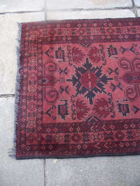 TURKOMAN WOOL ON WOOL HAND WOVEN PERSIAN CARPET FROM AFGHANISTAN, 192 x 88 cm