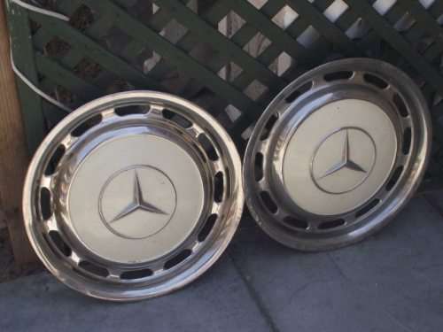 2 X VINTAGE MERCEDES BENZ WHEEL HUB CAPS
