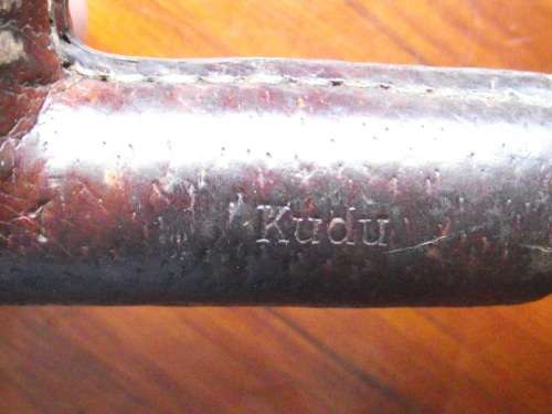 SMOKING PIPE---MADE IN TANGANYIKA---KUDU CLAD ( 1 )