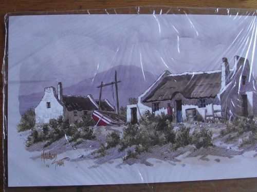 WONDERFUL MALACHI SMITH PRINT OF SEASIDE COTTAGES SIGNED IN PENCIL, 225/500