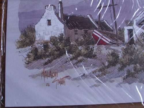 WONDERFUL MALACHI SMITH PRINT OF SEASIDE COTTAGES SIGNED IN PENCIL, 225/500