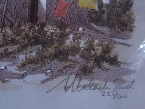 WONDERFUL MALACHI SMITH PRINT OF SEASIDE COTTAGES SIGNED IN PENCIL, 225/500
