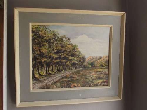 INTERESTING LANDSCAPE SCENE OIL ON BOARD SIGNED BY ARTIST, E MURISON DATED "89"