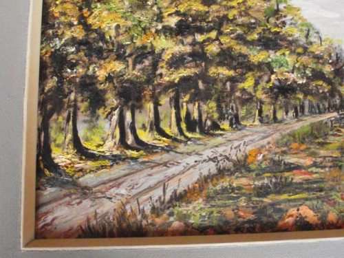 INTERESTING LANDSCAPE SCENE OIL ON BOARD SIGNED BY ARTIST, E MURISON DATED "89"