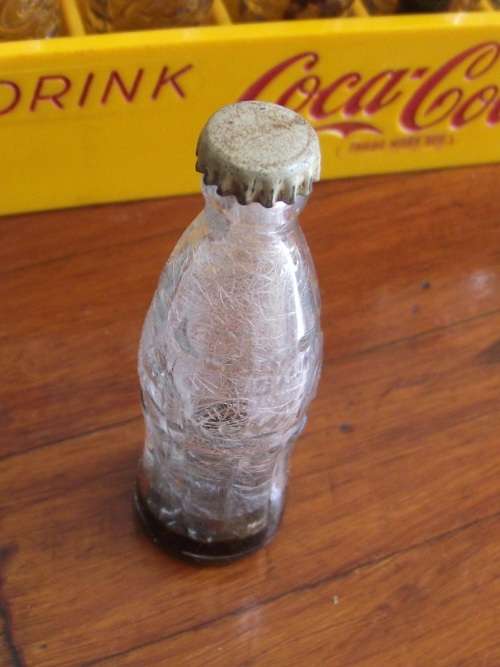 Vintage miniature Coca Cola crate with 24 mini bottles
