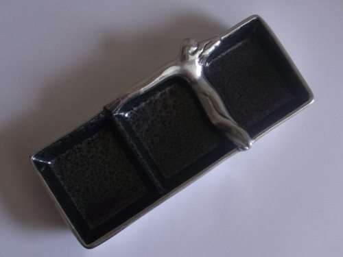 LOVELY CARROL BOYES ALUMINIUM CONDIMENT DISH-MAN