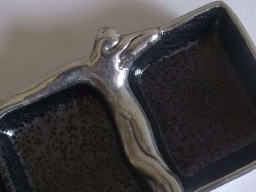 LOVELY CARROL BOYES ALUMINIUM CONDIMENT DISH-MAN