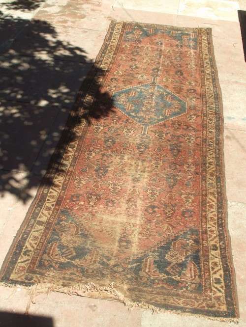 WELL WORN HAND WOVEN PERSIAN RUNNER