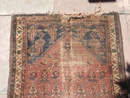 WELL WORN HAND WOVEN PERSIAN RUNNER