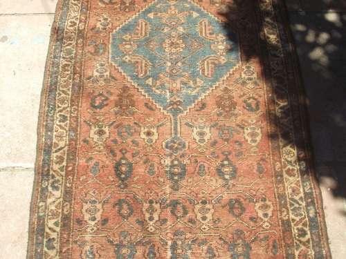 WELL WORN HAND WOVEN PERSIAN RUNNER
