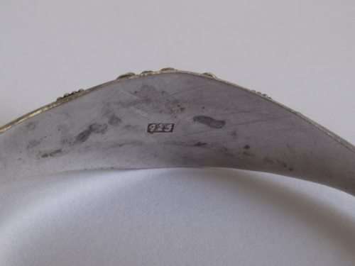 LOVELY STERLING SILVER AND TURQUOISE CUFF BANGLE WITH GOLD ACCENTS