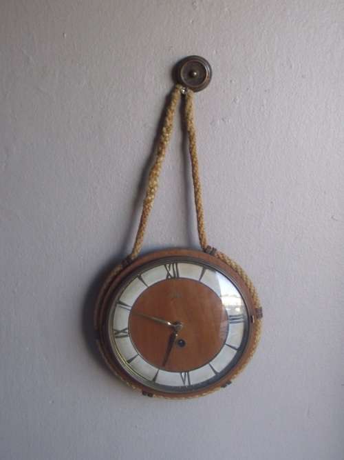 Vintage Nautical Kienzle Wall Clock, Rope Design, Porthole Style Clock, German Wall Clock FOR REPAIR