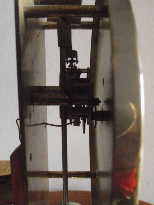 BRASS AND GLASS JUNGHANS ATO ELECTROMAGNETIC MANTLE CLOCK