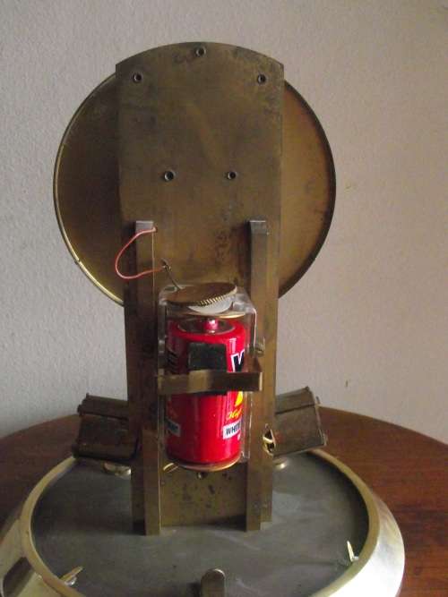 BRASS AND GLASS JUNGHANS ATO ELECTROMAGNETIC MANTLE CLOCK