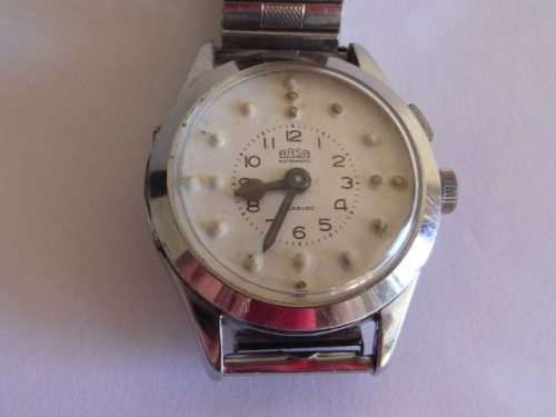 AMAZING VINTAGE ARSA AUTOMATIC BRAILLE WRIST WATCH IN GOOD WORKING CONDITION