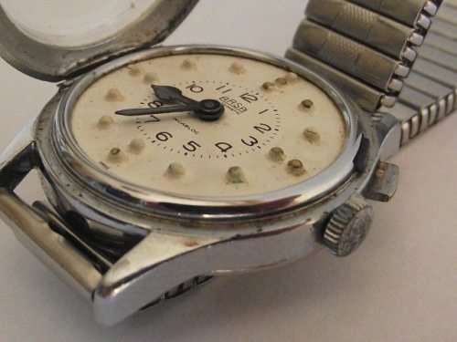 AMAZING VINTAGE ARSA AUTOMATIC BRAILLE WRIST WATCH IN GOOD WORKING CONDITION