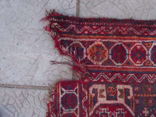 HAND WOVEN PERSIAN MAT--- HAS AGE RELATED WEAR