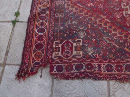 HAND WOVEN PERSIAN MAT--- HAS AGE RELATED WEAR