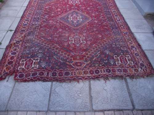 HAND WOVEN PERSIAN MAT--- HAS AGE RELATED WEAR