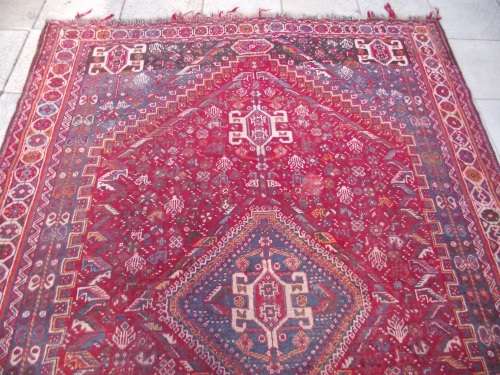 HAND WOVEN PERSIAN MAT--- HAS AGE RELATED WEAR