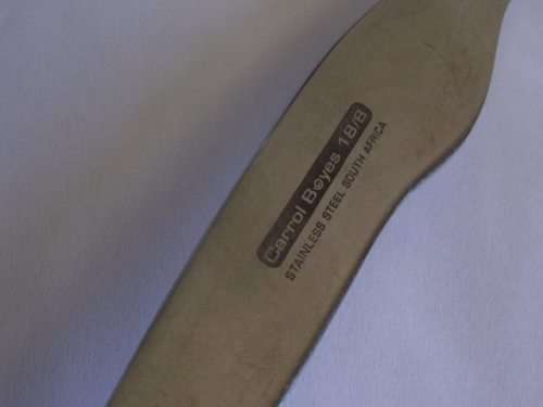 STUNNING CARROL BOYES 18/8 STAINLESS STEEL WOMAN MAN DESIGN SALAD SERVERS