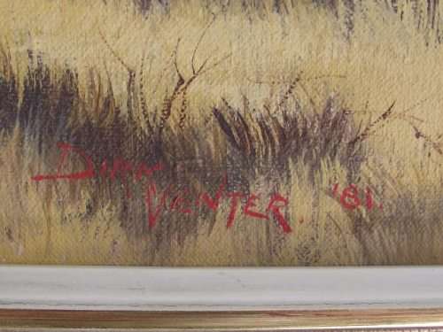 LOVELY DIRK VENTER LANDSCAPE PAINTING OIL ON BOARD, SIGNED AND DATED 81