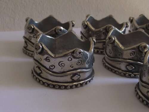 7 x PEWTER NAPKIN RINGS