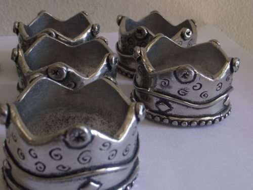 7 x PEWTER NAPKIN RINGS