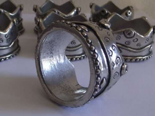 7 x PEWTER NAPKIN RINGS