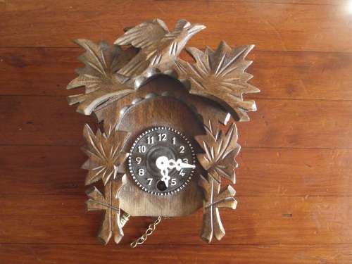 Vintage Wooden Mini Cuckoo Style Clock For spares or repair