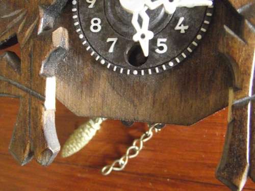 Vintage Wooden Mini Cuckoo Style Clock For spares or repair