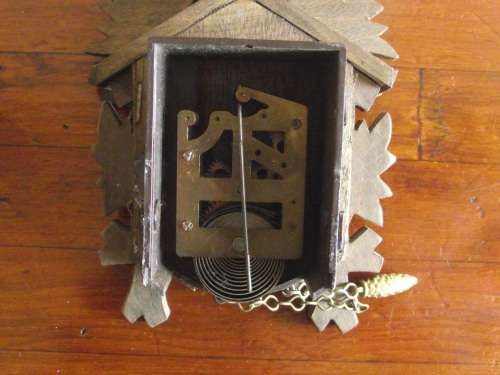 Vintage Wooden Mini Cuckoo Style Clock For spares or repair