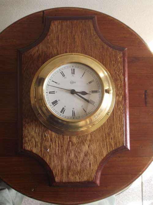 BRASS SHIP'S BARIGO QUARTZ WALL CLOCK