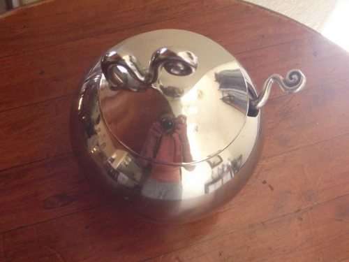 LOVELY CARROL BOYES SUGAR BOWL AND MATCHING SPOON-WAVE DESIGN