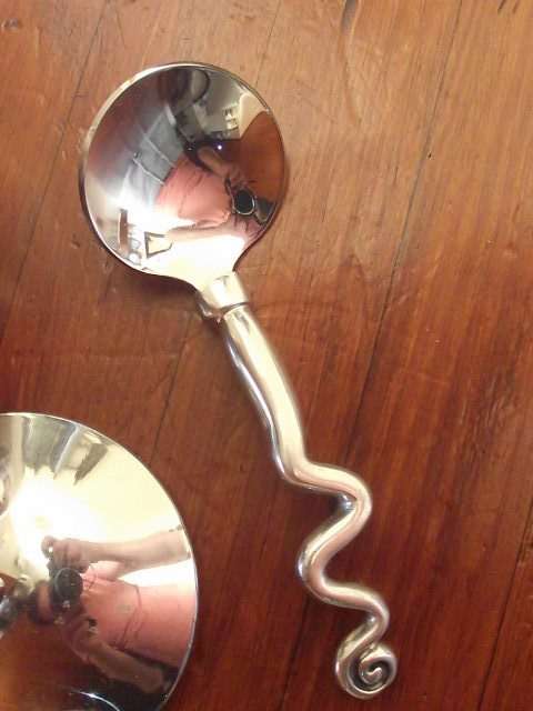 LOVELY CARROL BOYES SUGAR BOWL AND MATCHING SPOON-WAVE DESIGN